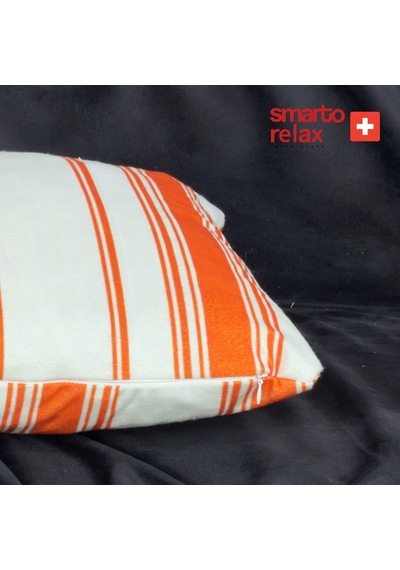 Smarto Relax Içi Dolgulu Kırlent 45x45 Cm Kare Salon & Berjer Kırlenti - Smr-kır-018 Beyaz - Turuncu