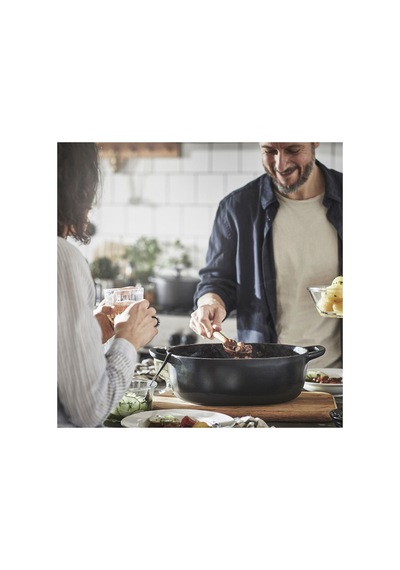 Ikea Vardagen Kapaklı Güveç 6,5 Lt Siyah