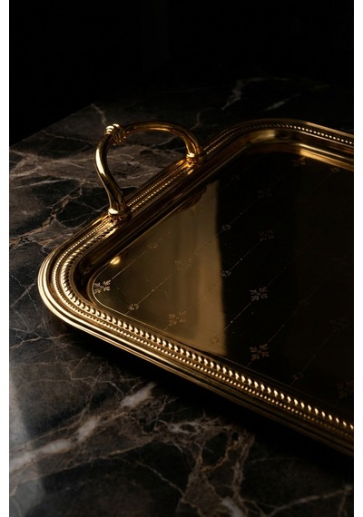 Acar Elza Gold Tepsi - 43 Cm Gold
