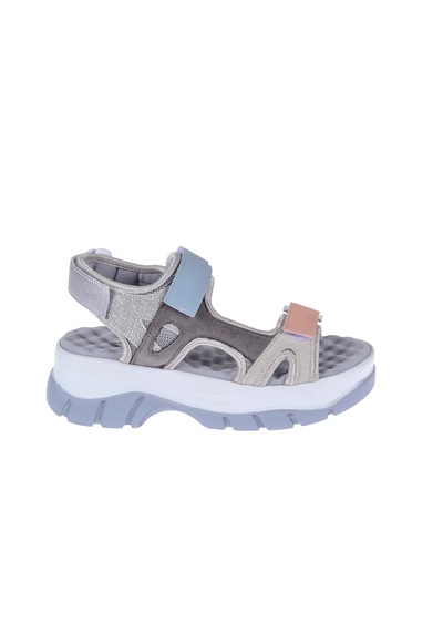 Pullman Cırtlı Comfort Kadın Sandalet Sms-4740 Gri Multi-gri Multi Çok Renkli