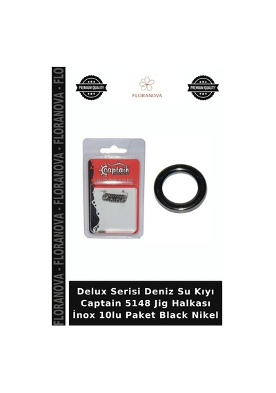 Delux Serisi Deniz Su Kıyı Captain 5148 Jig Halkası İnox 10lu Paket Black Nikel 0.60 Mm