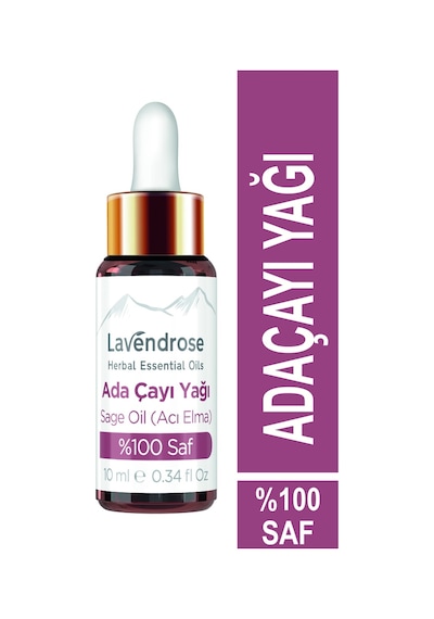 Lavendrose %100 Saf Bitkisel Aromaterapi Adaçayı Uçucu Yağı 10 ML