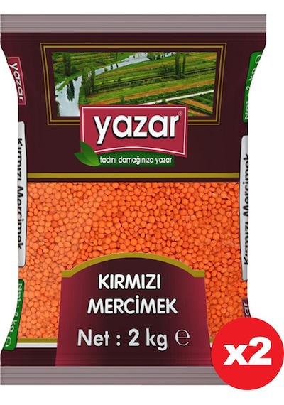 Yazar Yerli Kırmızı Mercimek 2 x 2 KG