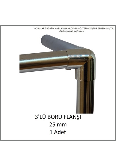 3'lü Boru Flanşı 25 Mm 1 Adet Metal