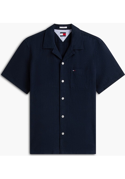Tommy Hilfiger Erkek Tjm Reg Lınen Blend Camp Ss Ext Dm0dm23058-thc1g-15606 Lacivert