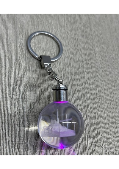 Ledli Sultanahmet Tasarımı Kristal Anahtarlık Alk3804 Altın