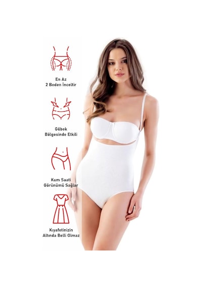 Beyaz Mı Emay 2811 Göğsü Açık Slip Boy Lazer Korse Beyaz