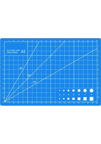 A5 Kesme Matı - Cutting Mat - Kesme Altlığı - Kesim Tablası - 22*15cm - Mavi