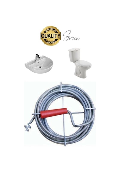 Premium 15 Metre Tıkanıklık Kanal Açma Klozet Gider Açıcı Boru Temizleme Spiral Tel Susta Manuel Uç