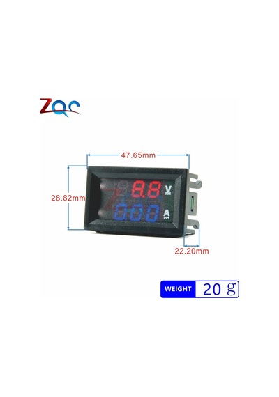 0-100v Kırmızı Mavi-mini Dijital Voltmetre Ampermetre Dc 0 -100v / Dc 7 -110 10a Gerilim Akım Kablo Bulucu & Test Cihazı 43850469