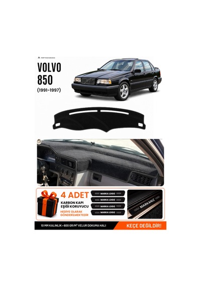 Volvo 850 1991-1997 Uyumlu Torpido Koruma, Torpido Örtüsü, Torpido Kılıfı - Siyah - Vo007