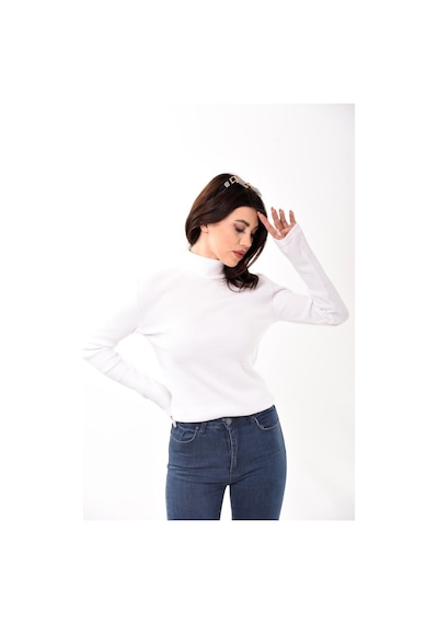 Belifanti Collection Kadın Balıkçı Yaka Boğazlı Slim Fit Kazak Sarı