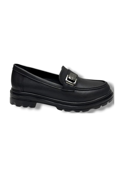 Fancy 836-26 Deri Loafer Tokalı Anatomik Kadın Ayakkabı Siyah