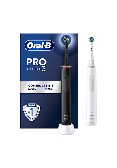 Oral-B Pro 3 - 3900 Şarj Edilebilir Diş Fırçası Seti Siyah Beyaz 2'li