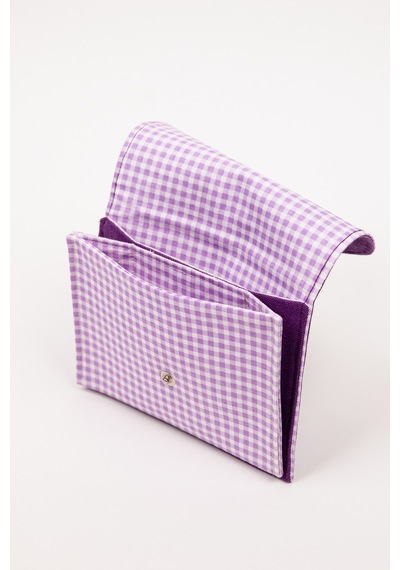 Fabric Craft Bag Kadın Cüzdanı Kumaş, Çıtçıt Kapamalı Mor