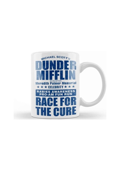 The Office Dunder Mifflin Celebrity Rabies Awareness Fun Run Race For The Cure Kupa Bardak Porselen Karışık