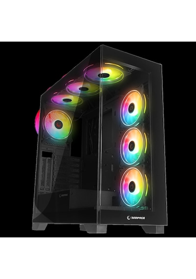 Rampage Hydra V3 Camlı 7 x 12 Cm Rgb Fan Atx Gaming Kasa Black