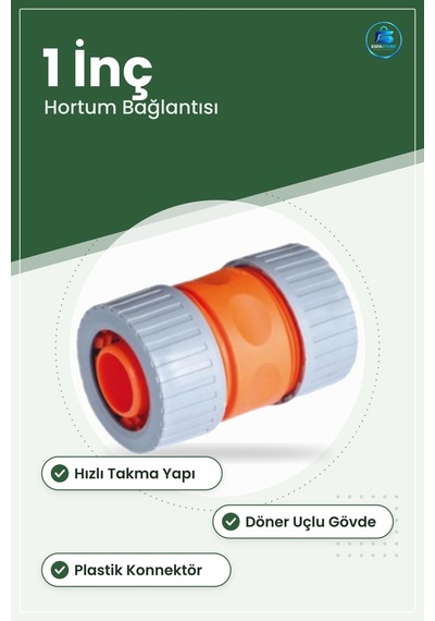 Hortum Bağlantısı 1" Lüks Hızlı Eki Bahçe Sulama Aparatı Güvenli 1 İnç