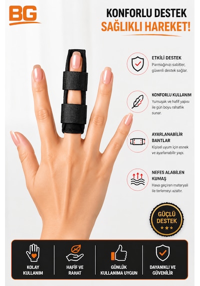 Parmak Ateli Ayarlanabilir Parmak Sabitleyici Atel Nefes Alabilen Parmak Koruyucu Aparat Finger Splint