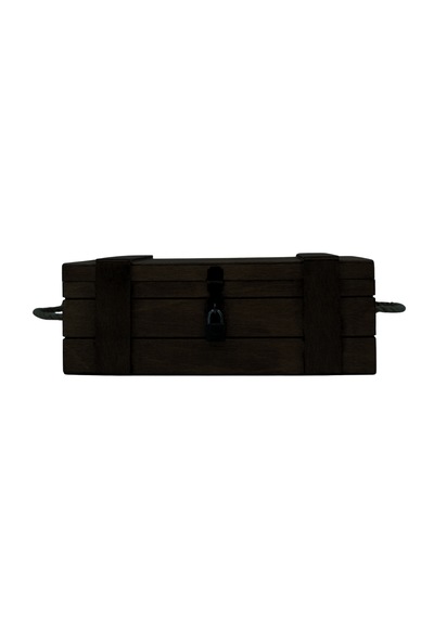 Ahşap Siyah Asma Kilitli Büyük Kutu 34cm X 16cm Genişlik Yüksekl