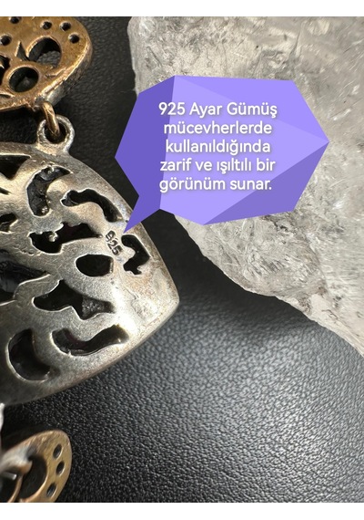 Otantik Yakut Zümrüt Ve Zirkon Taşlı Kadın Gümüş Bileklik
