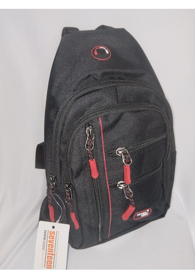 Seventeen 3473 Omuz Askılı Sırt/göğüs Çantası -body Bag Siyah - Kırmızı
