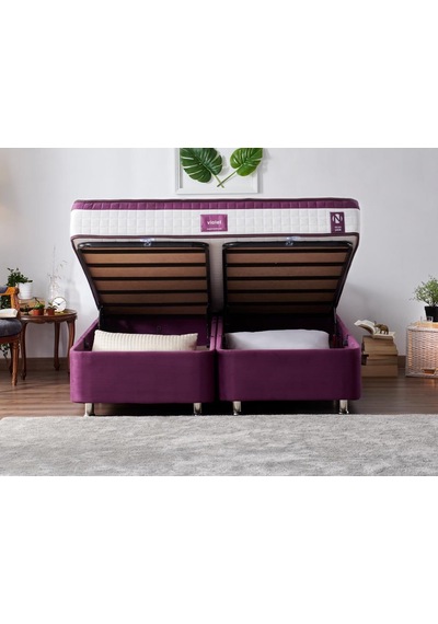 Nironyatak Niron Violet Baza Ve Başlık Seti 180X200 Cm Çift Kişilik Sandıklı