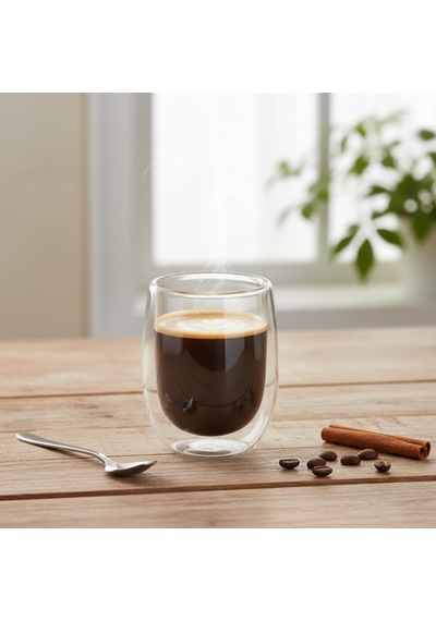 Çift Cidarlı Double Wall Cam Bardak - 350 Ml Isıya Dayanıklı Latte, Filtre Kahve Ve Meşrubat Bardağı - El Yakmayan Terlemeyen Modern Tasarım çok renkli