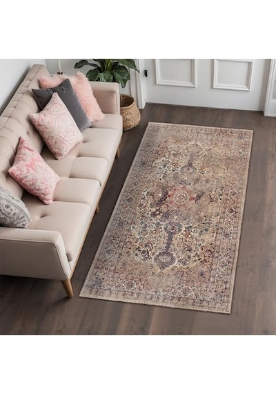 Vanessa Kadife Kaymaz Pamuk Tabanlı Yıkanabilir Antibakteriyel Salon Halısı 100x150 Diğer