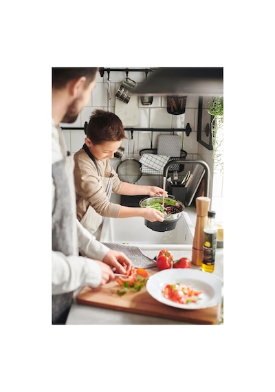 Ikea Klockren Katlanabilir Buharda Pişirme Süzgeci 24 Cm 5 L Krom Siyah Gümüş - Siyah