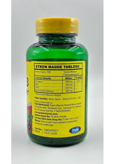 Vitapol Omega 3 Kids Karamürver Çocuklar Özel Balık Yağı 100 Kapsül