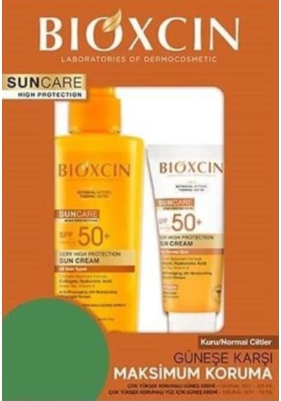 Bioxcin Suncare Kuru ve Normal Ciltler için Güneş Kremi Sprey SPF50+ 200 ML + Krem 50 ML
