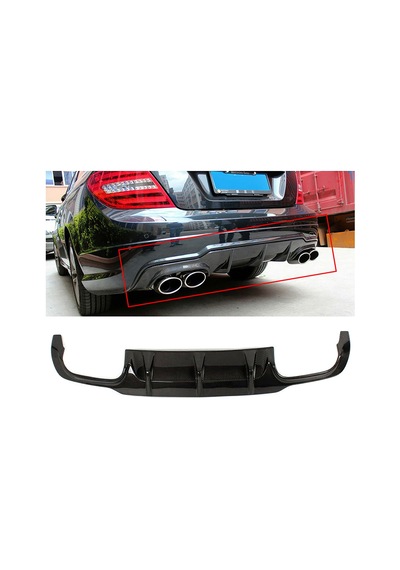 Mercedes W204 C63 Amg Difüzör Difizör Plastik Parlak Siyah 2011 2012 2013 2014 Arka-difizör-bodykit-ek