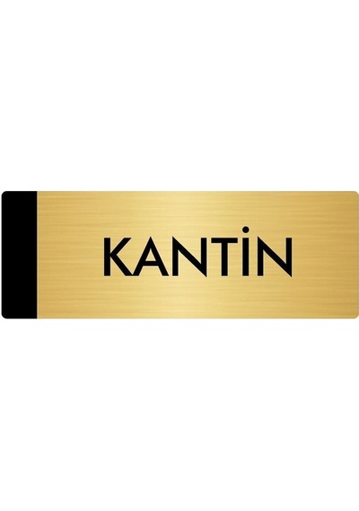 Metal Yönlendirme Levhası, Departman Kapı Isimliği Kantin 5x20 Cm Altın Renk
