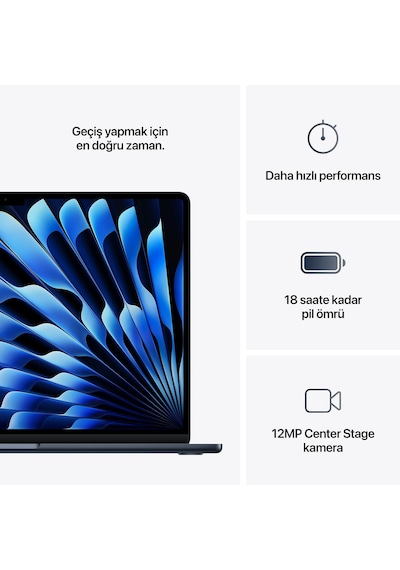 Apple MacBook Air MW1L3TU/A M4 16 GB 256 GB 15" MacOS Dizüstü Bilgisayar