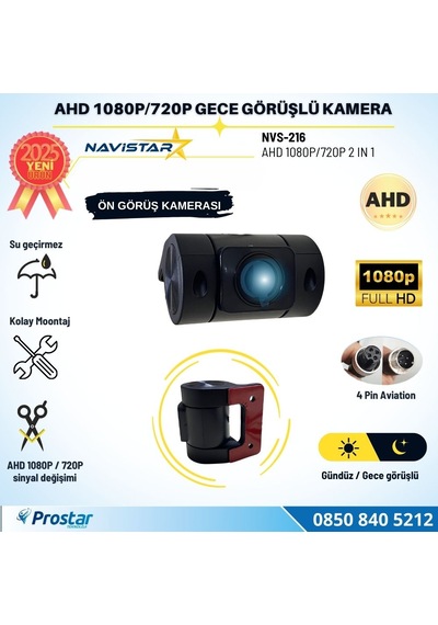 Cama Yapışan Ön Ve Kabin Görüş Kamerası Ahd 1080p/720p 4 Pin Aviation Soket Kamera