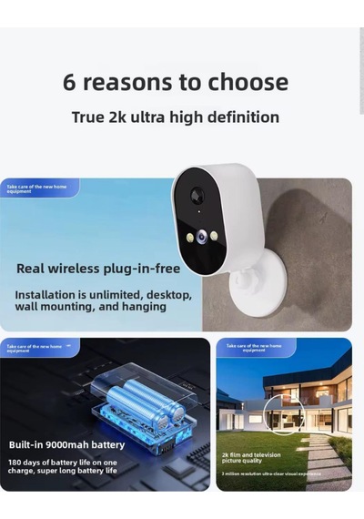 Smart Ip Kamera 4mp Ultra Hd Wifi Gece Görüşlü Hareket Algılama İki Yönlü Ses 2.4ghz Bağlantı