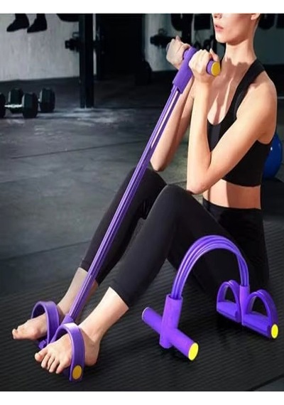 3'lü Spor Seti 3 Ürün 1 Arada Body Trimmer Tüm Vücut Şekillendirici Evde Spor Egzersiz Pilates Direnç Lastiği 5'li Bant Ve Direnç Lastiği Hediyeli Çok Renkli