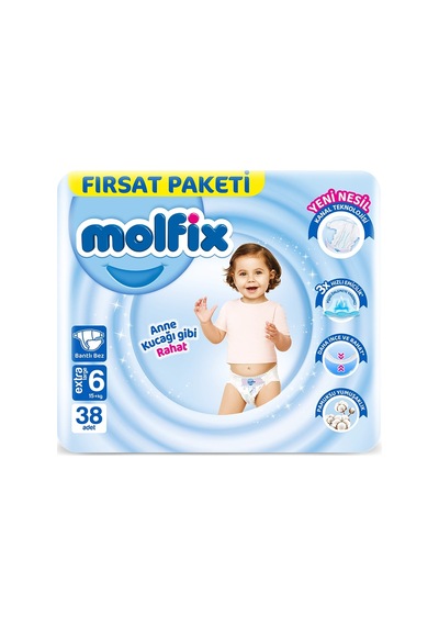 2 Adet Molfix Extra Large Çocuk Bezi 38'li Diğer