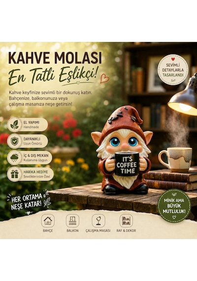 Kahve Şans Gnome 10 cm