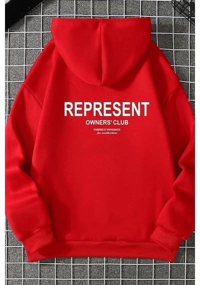 Uyguntarz Unisex Represent Sırt Baskılı Sweatshirt Kırmızı