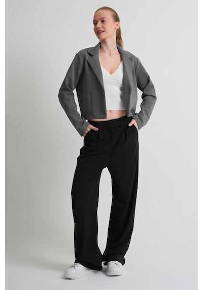 Alexander Gardi Alexandergardı Astarsız Crop Blazer Ceket Koyugri