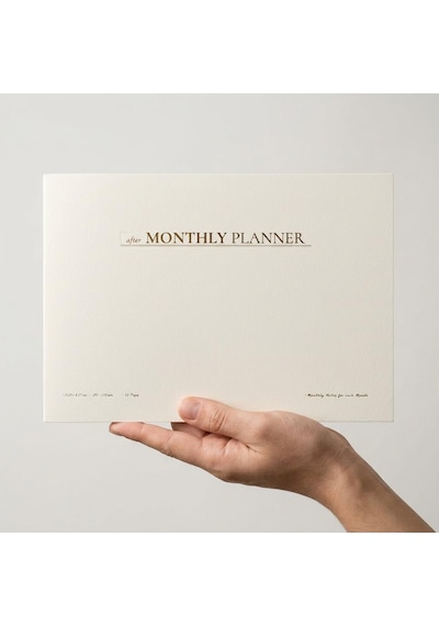 /paperto. Tarihsiz Aylık Planlayıcı, 29,7 21 Cm, 32 Sayfa, 110 Gr Ivory Kağıt, Krem Kapak, Aylık Plan Defteri İngilizce Çok Renkli