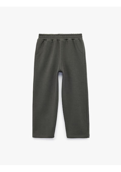 Koton Beli Lastikli Şardonlu Cepli Jogger Eşofman Altı Antrasit 7wmb40022tk