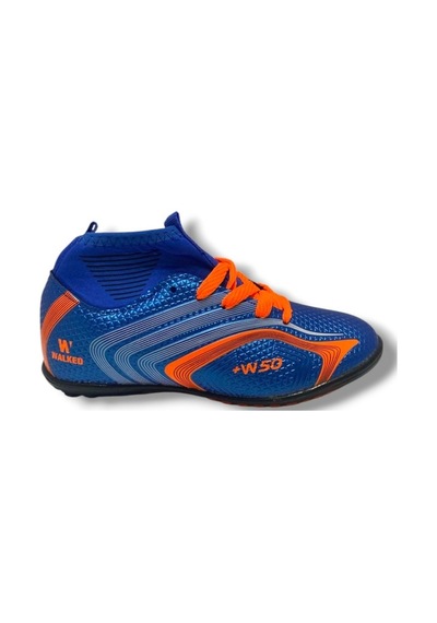 Walked 435-25 Çocuk Çoraplı Halı Saha Krampon Mavi Turuncu 31-35 Mavi 