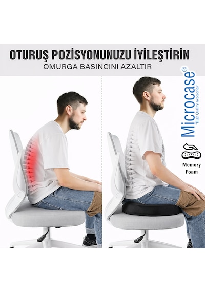 Microcase Ortopedik Memory Foam Hemeroid Kuyruk Sokumu Minderi Yastığı Al5516