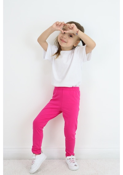 Miababy Basic Kız Çocuk Tayt %100 Pamuk 6 Ay 5 Yaş Fuşya