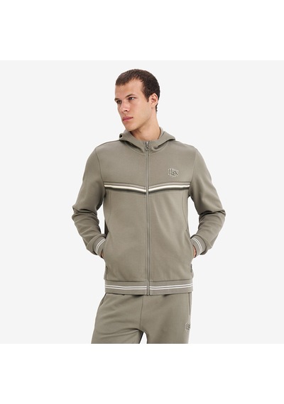 Lescon Haki Erkek Fermuarlı Kapüşonlu Sweatshirt 26n-1130