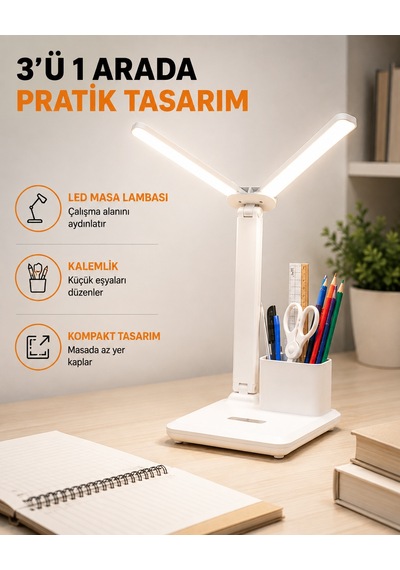 Led Işıklı Masa Lambası Göz Yormayan, Kısılabilir Ve Esnek Başlıklı Yeni Nesil Çr