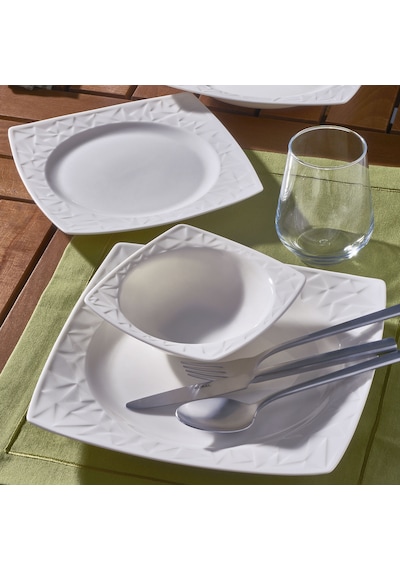 Güral Porselen - Vivente 24 Parça 6 Kişilik Bone Yemek Takımı